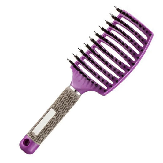 Nylon Bristle Scalp Massage Comb | Curly Detangler | Anti-Static Design