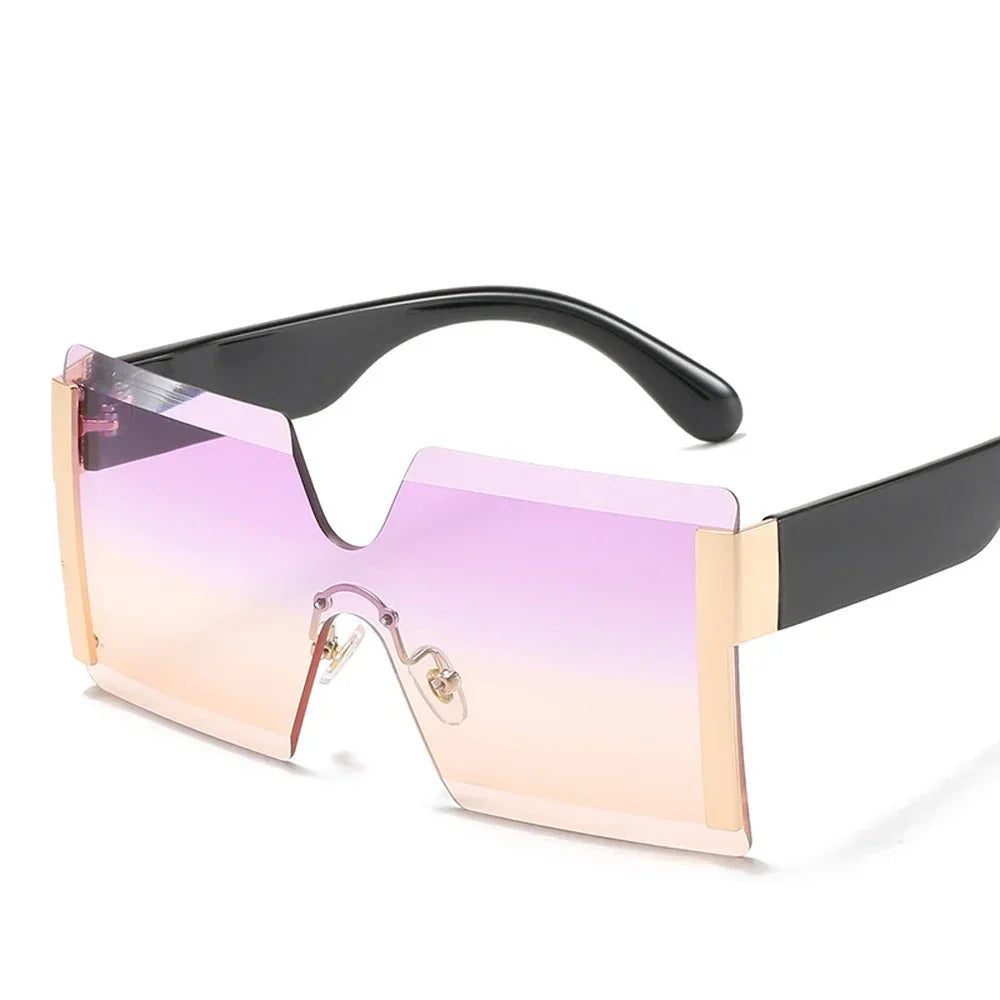 Fashion Oversized Square Rimless Sunglasses