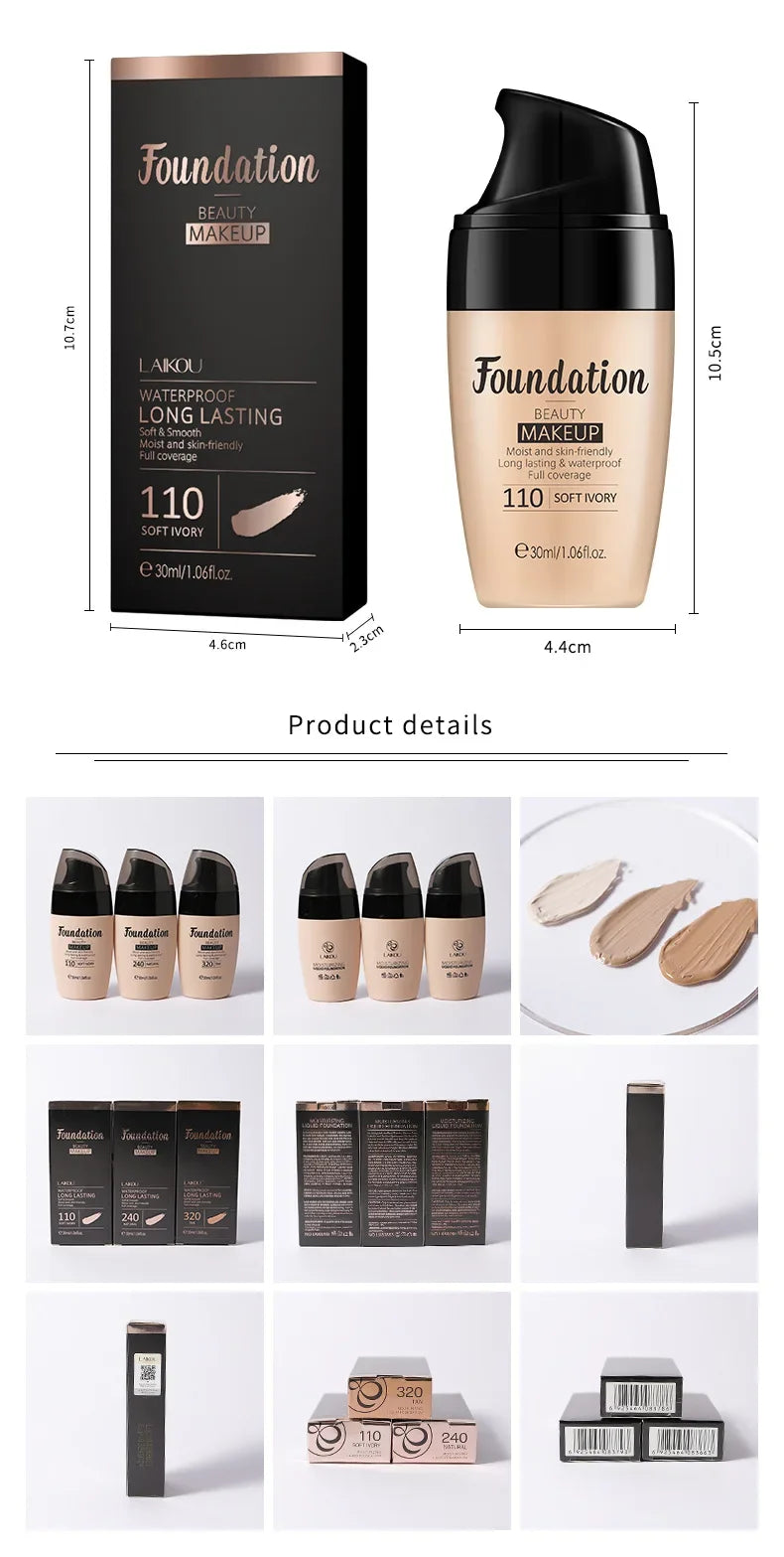 Liquid Foundation Moisturizing Long Lasting Natural Brighten
