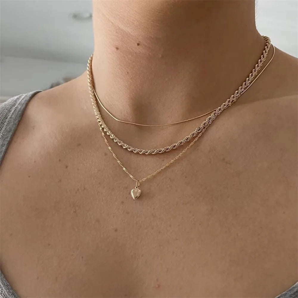 Gold-plate Artificial Pearl Sequin Pendant Necklace