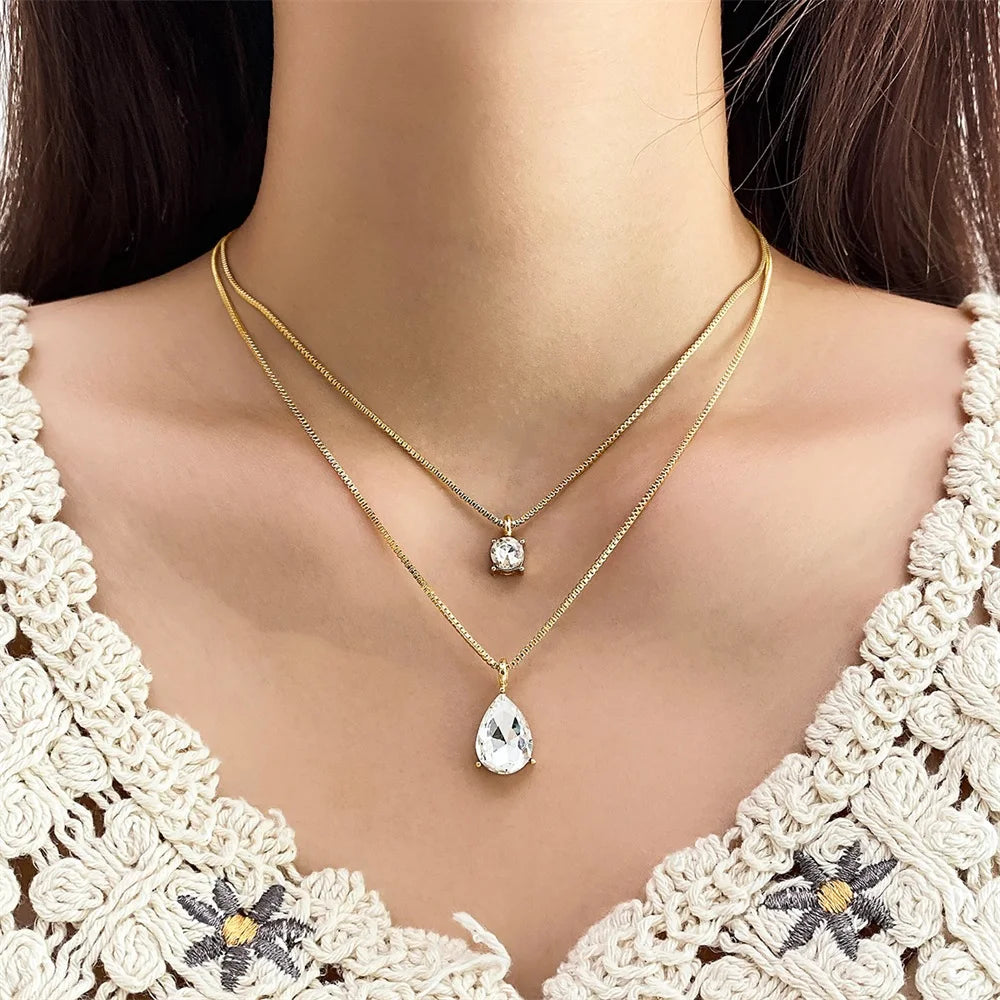 Gold Color Round Shape Crystal Pendant
