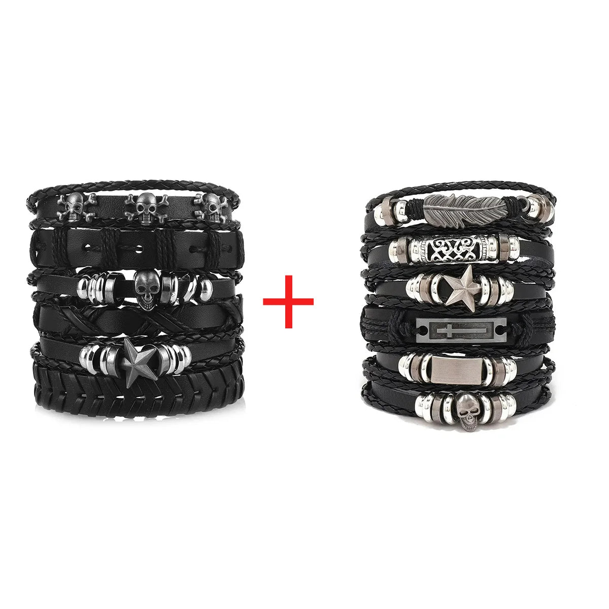 Adjustable Leather Set viking bracelet
