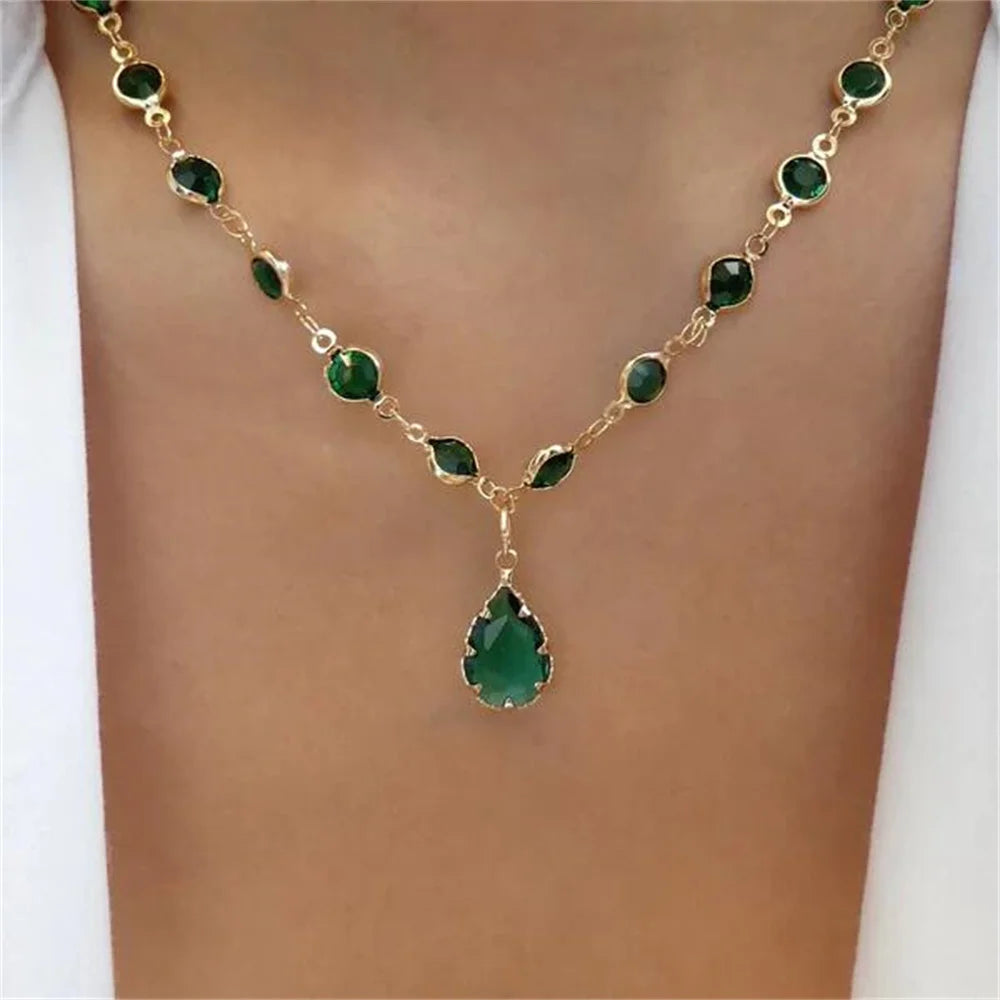 Crystal Heart Star Sun Moon Necklace