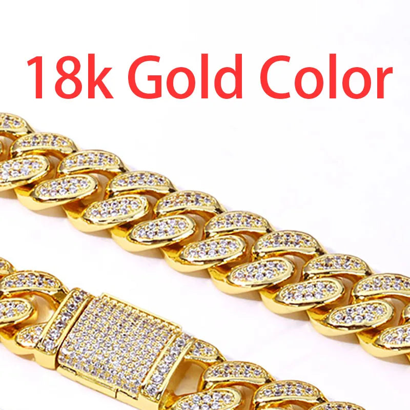 Hip Hop 14k Gold Plated Iced Cuban Chain