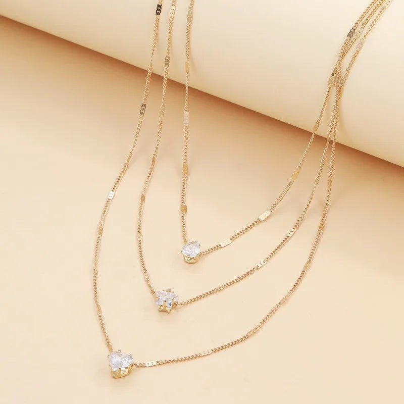 Multi-layer Five-pointed Star Heart Shape Water Drop