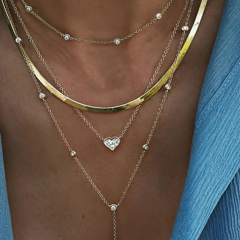 Multi-layer Crystal Pendant Necklace