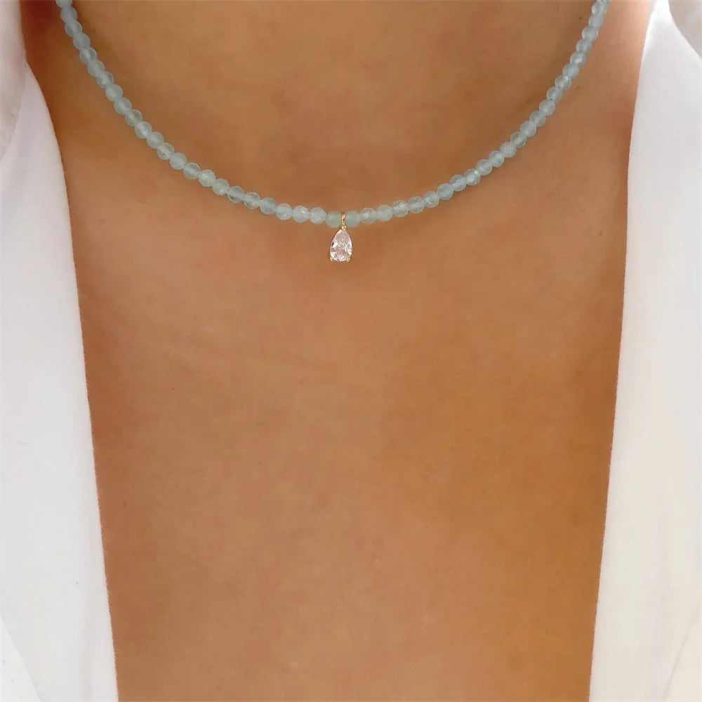 Pendant Pearl Necklace Gold Color Multi-layer