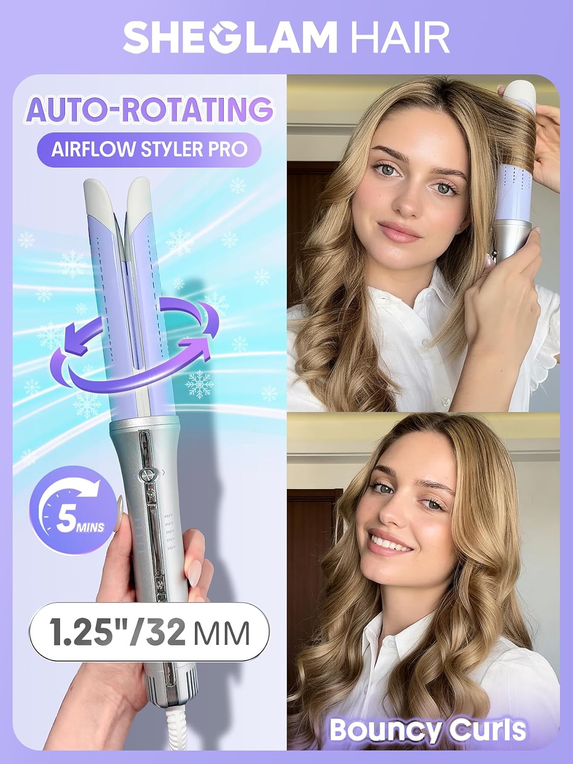 One Touch Airflow Styler Pro1.25 inch Automatic Rotating Curling Iron