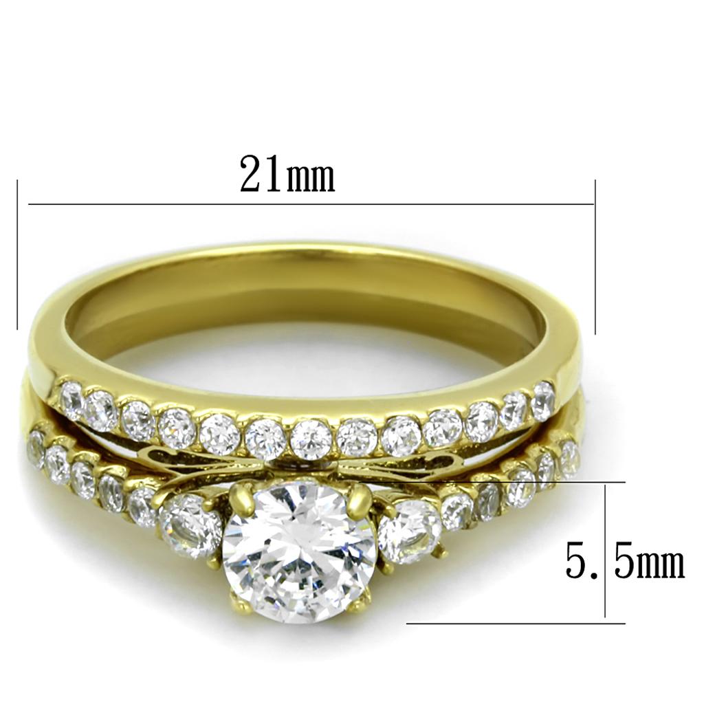 Stainless Steel Cubic Zirconia Rings