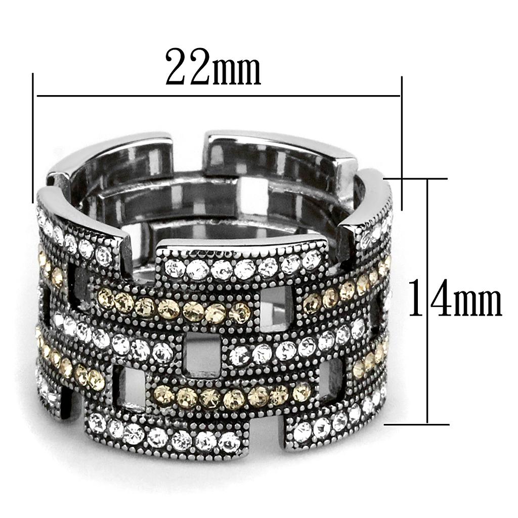 High polished Stainless Steel Ring with Top