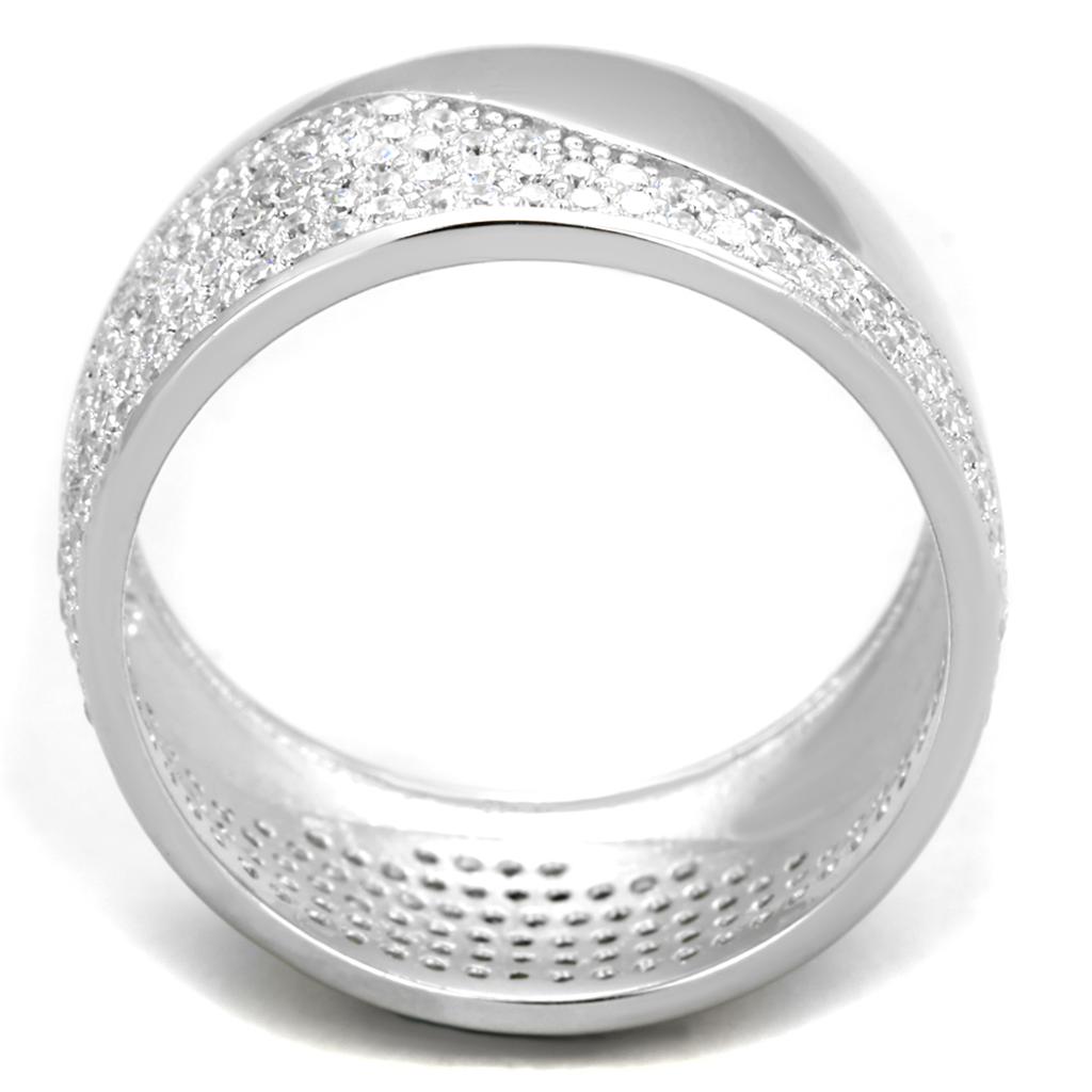Rhodium 925 Sterling Silver Ring with AAA