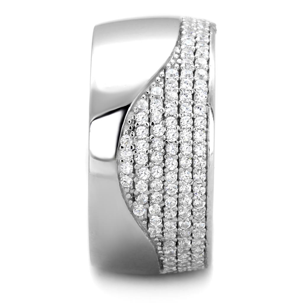 Rhodium 925 Sterling Silver Ring with AAA