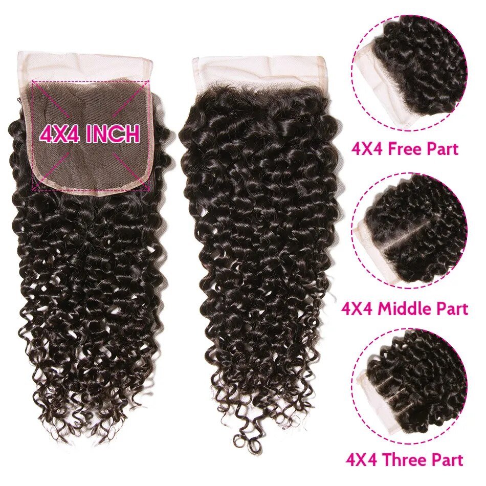 Brazillian Curly Hair With Closure Remy Human Hair