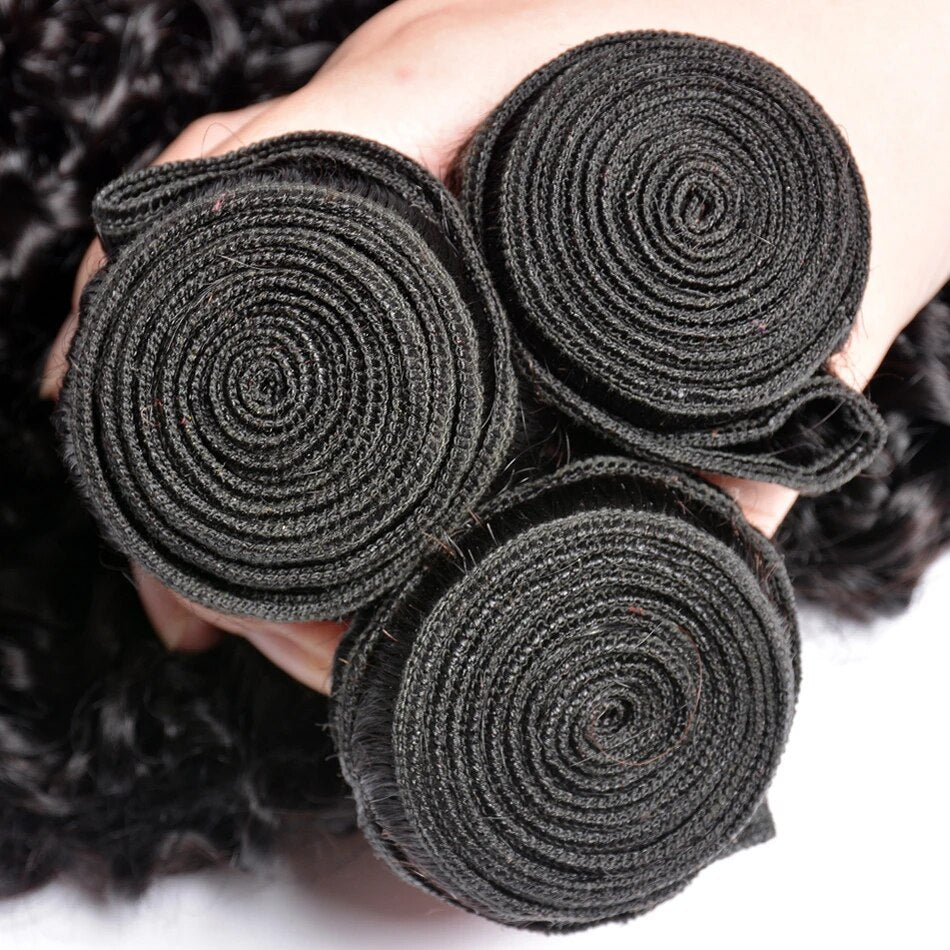 Brazillian Curly Hair With Closure Remy Human Hair