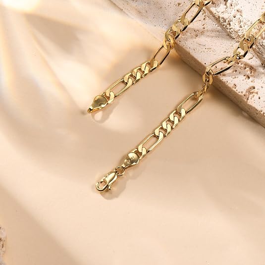 7mm 14K Gold Bracelets, Hypoallergenic