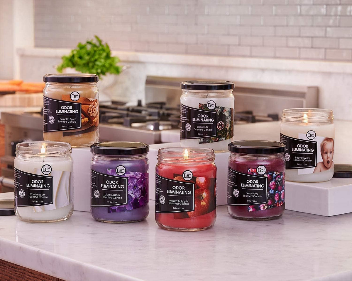 Vanilla Bean Odor Eliminating Highly Fragranced Candle - Eliminates 95% of Pet, Smoke, Food, and Other Smells Quickly - Up to 80 Hour Burn time.