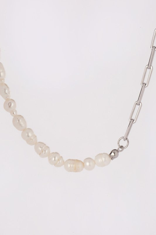 Natural pearl chain bracelet, necklace set