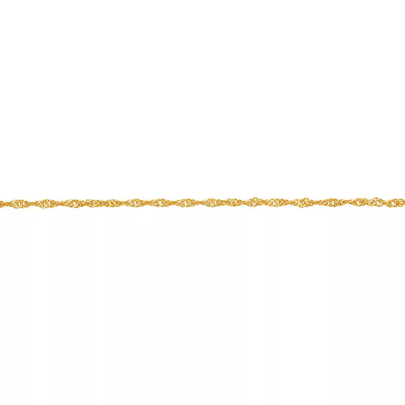 18k Gold Over Silver Singapore Chain Anklet