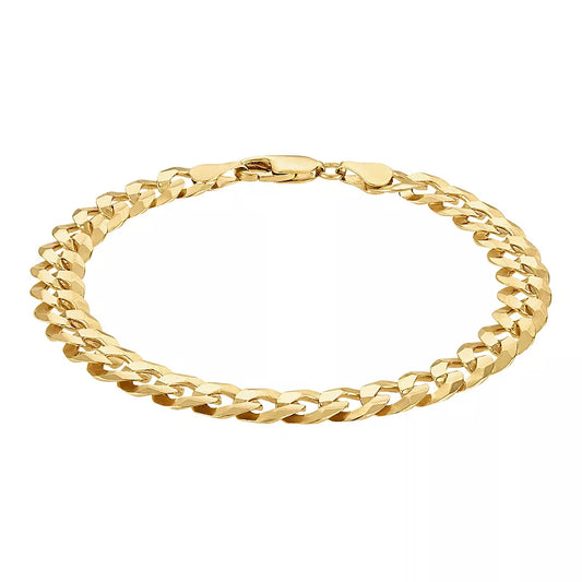 14k Gold Over Silver Curb Chain Bracelet