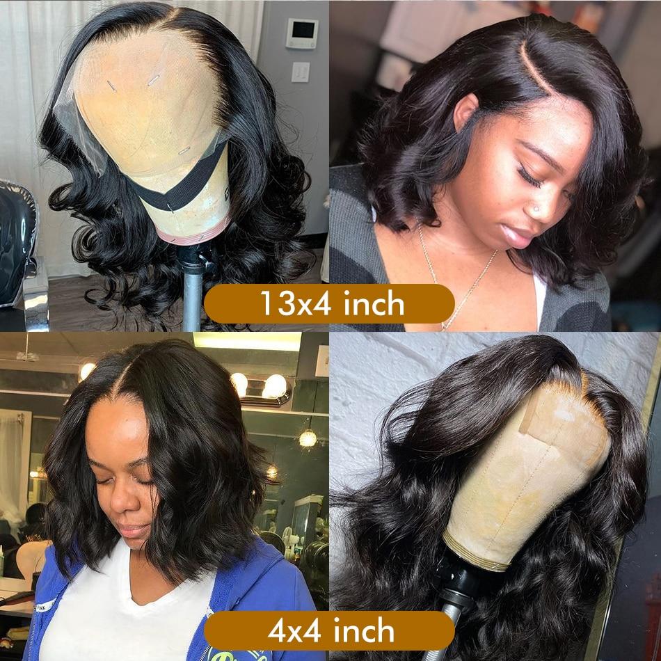 180% Density Body Wave 4x4 Short Bob | 13x4 Lace Front Human Hair Wig
