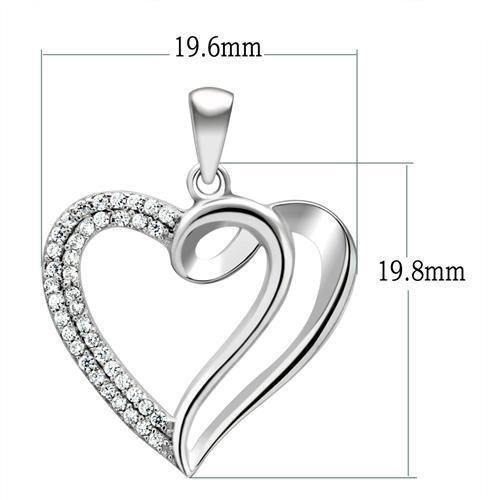 Rhodium 925 Sterling Silver Necklace with AAA Grade CZ